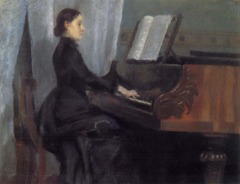 William Stott of Oldham CMS at the Piano Norge oil painting art